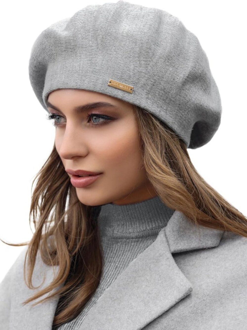 Cozy Wool Angora Knit Beret - Warm Lined French Style Hat for Women